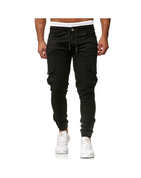 Men Skinny Casual Pants 2022 Hip Pop Hole Harem Pants Streetwear Mens Fashion Cargo Jogger Workout Pants Design Sportswear