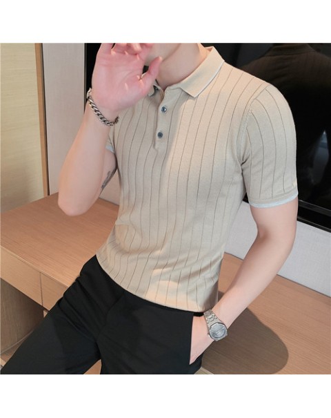 2022 Brand Clothing High Quality Short Sleeves POLO Shirts/Male Slim Fit Stripe Leisure Knitting POLO Shirts Plus size S-3XL