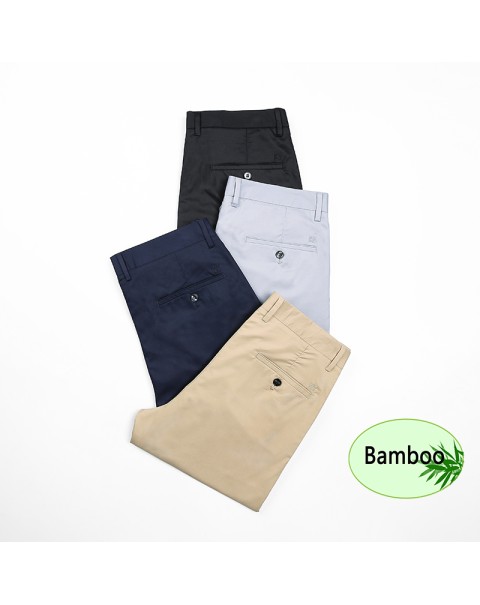 High Quality Men's Pants Baggy 100% Bamboo Fiber Stretch Thin 2022 Summer New Business Straight Trousers Male pantalones hombre
