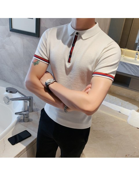 2021 Men Solid Color Polo shirts Summer Men Clothing Lapel Neck Shirt British Fashion pure cotton POLO shirts Tops 4 color S-3XL