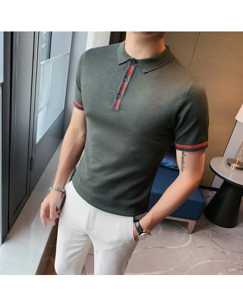 2021 Men Solid Color Polo shirts Summer Men Clothing Lapel Neck Shirt British Fashion pure cotton POLO shirts Tops 4 color S-3XL
