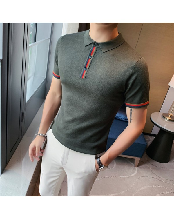 2021 Men Solid Color Polo shirts Summer Men Clothi...