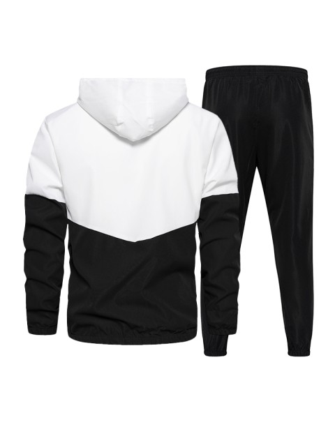 Spring Autumn Men Tracksuit Casual Set Male Joggers Hooded Sportswear Jackets+Pants 2 Piece Sets Hip Hop Running Sports Suit 5XL