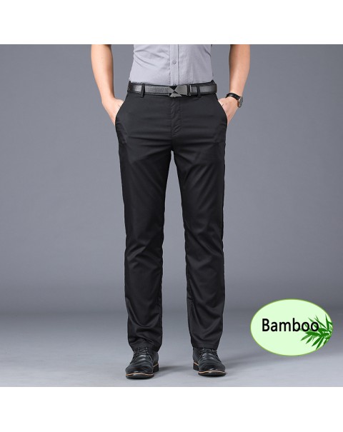 High Quality Men's Pants Baggy 100% Bamboo Fiber Stretch Thin 2022 Summer New Business Straight Trousers Male pantalones hombre