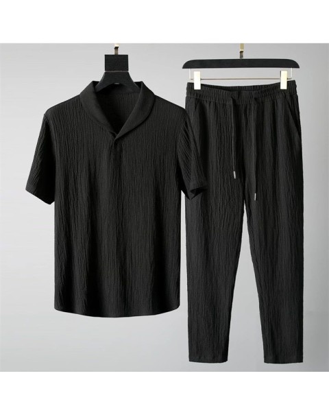 (Shirt+Trousers) 2022 Summer new arrival Men Fashion Classic Shirt men Business Casual Shirts Men A Set Of Clothes Size M-4XL