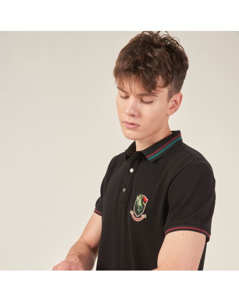 HELLEN&WOODY Luxury Casual Polo Shirt for Men 2022 Summer Slim Embroidered Stickers Lapel Short-sleeved Men's Stripes Cotton