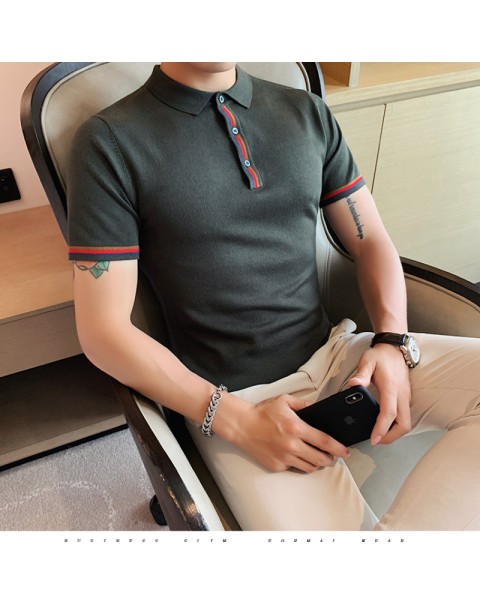 2021 Men Solid Color Polo shirts Summer Men Clothing Lapel Neck Shirt British Fashion pure cotton POLO shirts Tops 4 color S-3XL