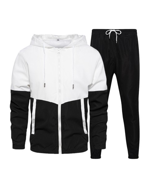 Spring Autumn Men Tracksuit Casual Set Male Joggers Hooded Sportswear Jackets+Pants 2 Piece Sets Hip Hop Running Sports Suit 5XL