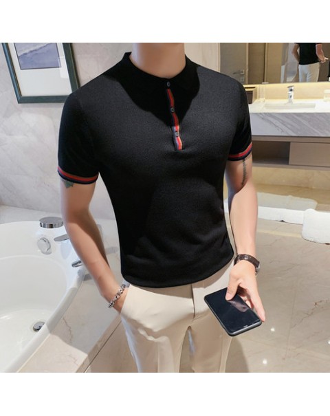 2021 Men Solid Color Polo shirts Summer Men Clothing Lapel Neck Shirt British Fashion pure cotton POLO shirts Tops 4 color S-3XL