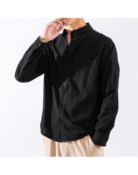 2022 New Linen Shirt Men's Long Sleeve Men's Shirt Loose Large Size Men's Jacket Cotton Linen Casual Top men clothing