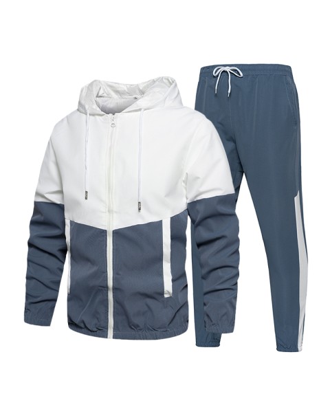 Spring Autumn Men Tracksuit Casual Set Male Joggers Hooded Sportswear Jackets+Pants 2 Piece Sets Hip Hop Running Sports Suit 5XL