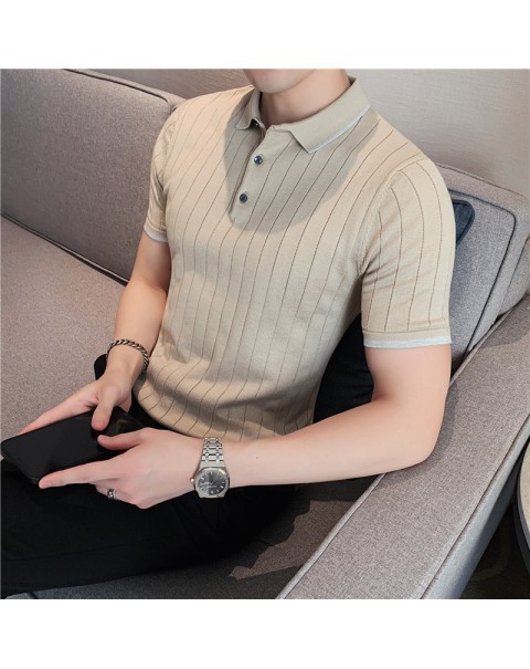 2022 Brand Clothing High Quality Short Sleeves POLO Shirts/Male Slim Fit Stripe Leisure Knitting POLO Shirts Plus size S-3XL