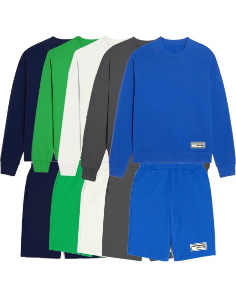 TGM Round Neck Pullovers Sweatshirts and Long Shorts Two Pieces Sets Unisex Tracksuits Sweatsuits Men Spring Summer Clothing